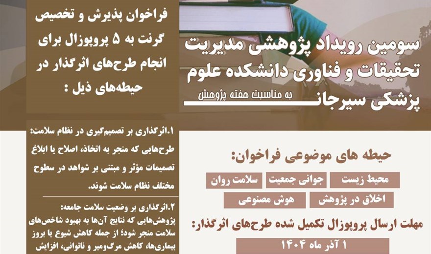 فراخوان طرح های پژوهشی اثرگذار